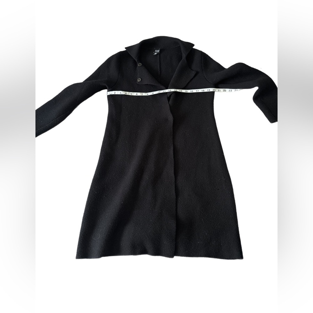 Eileen Fisher | Black Knit Wool Sweater Jacket - Picture 6 of 6